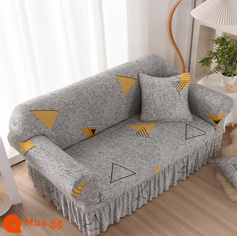 Váy co giãn bốn mùa bọc ghế sofa bao gồm tất cả bao gồm phổ quát bao da kiểu cũ một hai ba bốn người đệm vải - Váy hầm bạc thời gian