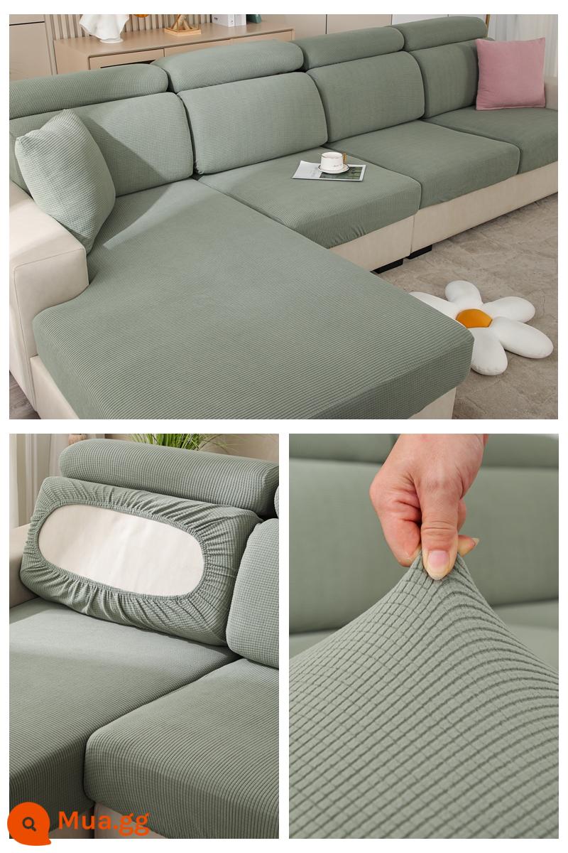 Đàn hồi đàn hồi mũ tắm bọc ghế sofa bao gồm tất cả phổ quát dựa vào vỏ bảo vệ bằng vải tựa đầu bàn đạp chân đệm xốp đơn giản - Nắp xanh ngô, thông và bách dày