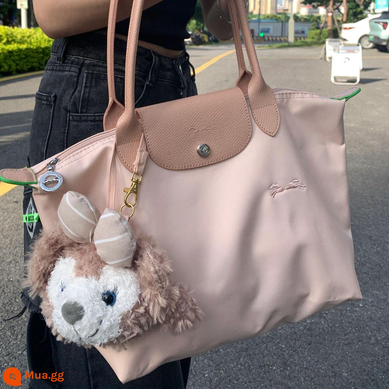 Túi đựng bánh bao nylon cho nữ 2023 túi tote đa năng mới có sức chứa lớn túi mẹ túi xách siêu nhẹ - Hồng sen cỡ vừa [logo quầy] [với da bò lớp một]