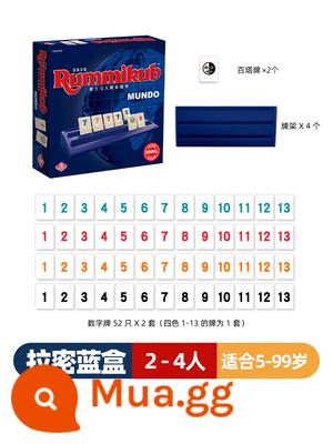 rummikub Lami board game đồ chơi giáo dục trẻ em 6-8-10 tuổi trò chơi dành cho cha mẹ và con cái Israel Mahjong Deluxe Edition - Trò chơi Rummy Board [Phiên bản cổ điển] Đồng hồ cát miễn phí + Túi rút mù