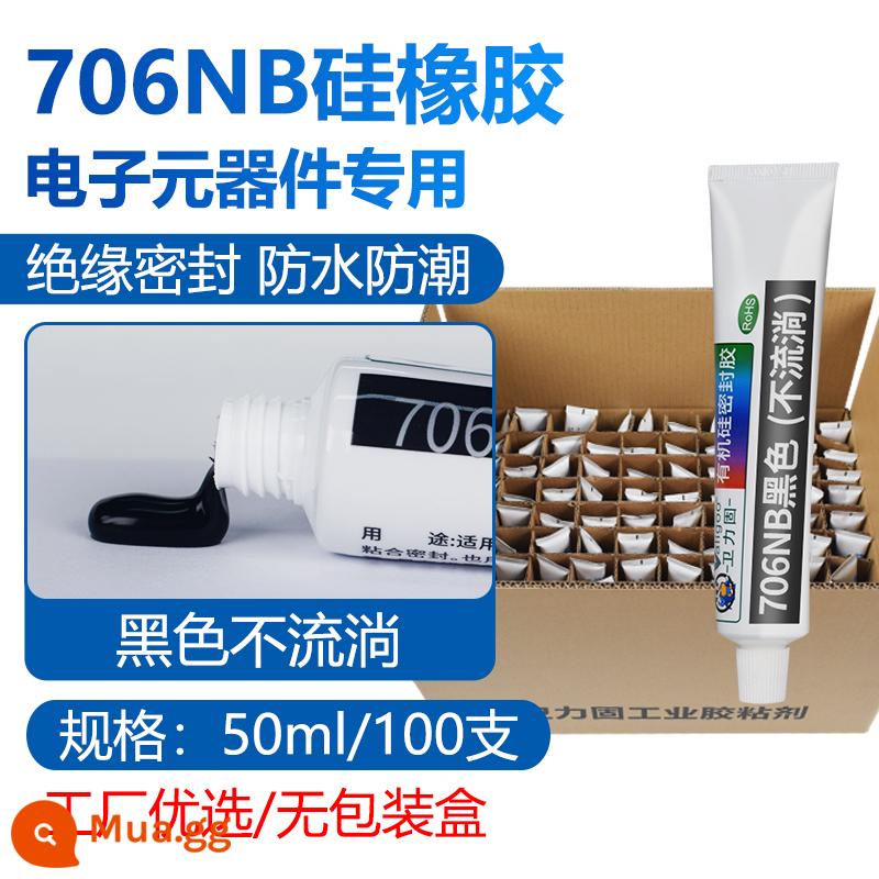 Weiligu 704 cao su silicone công nghiệp keo trắng k-704b đen rtv silicone 705 trong suốt điện tử niêm phong nhiệt độ cao cách nhiệt 706 keo 5903H silicone keo đỏ sắt lò nướng đặc biệt - 706NB/50ml đen (100 cái/hộp) độc quyền tại nhà máy