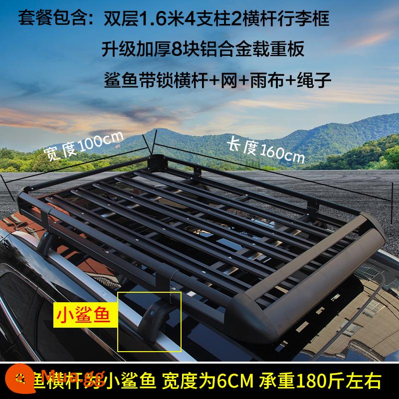 BYD Tang Yuan Song Pro Song MAX Song PLUS dmi ev E2 giá để hành lý nóc xe pass pass - Bộ 8 tấm Little Shark 100x160 màu đen