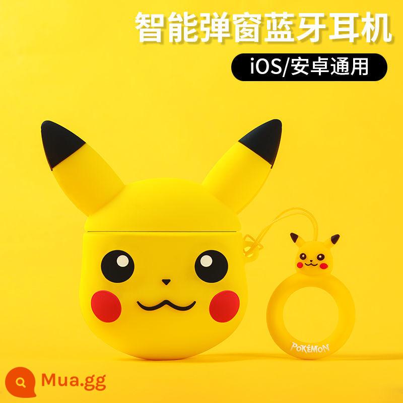 Tai nghe bluetooth không dây cặp đôi hoạt hình dễ thương bé gái mẫu mới cao cấp thích hợp cho Huawei vivo apple oppo - Pikachu [Tai nghe + Hộp tai nghe + Cáp sạc]