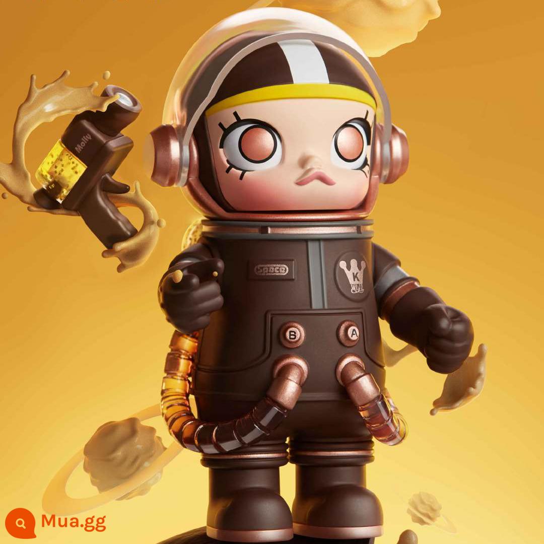 MEGA Treasure Series 100% SPACE MOLLY Anniversary Blind Box Xe mô hình POPMART Bubble Mart - Kẹo bơ cứng Molly 100%