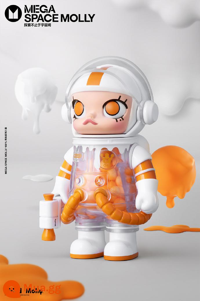 MEGA Treasure Series 100% SPACE MOLLY Anniversary Blind Box Xe mô hình POPMART Bubble Mart - Phong cách ẩn giấu—Molly 100%