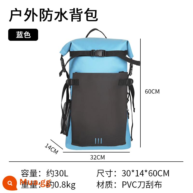 Túi trượt tuyết ngoài trời đeo vai bãi biển lặn đi bè trên sông túi bảo quản lặn chống nước bơi thể thao leo núi ba lô - Hồ xanh MK0321011/30LL