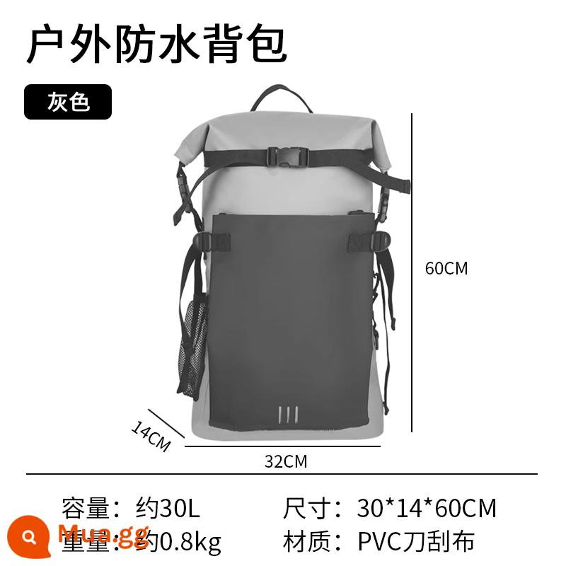 Túi trượt tuyết ngoài trời đeo vai bãi biển lặn đi bè trên sông túi bảo quản lặn chống nước bơi thể thao leo núi ba lô - Xám MK0321011/30LG