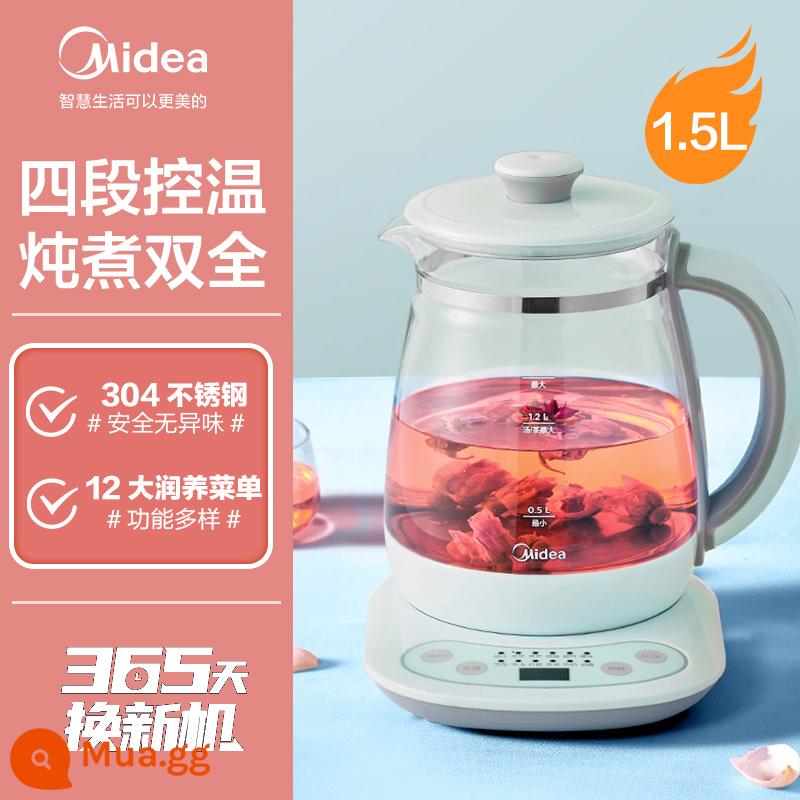 Midea nhà đa chức năng nồi sức khỏe thông minh pha trà văn phòng nồi thủy tinh nhỏ tự động ấm trà sức khỏe - màu xanh ngọc bích