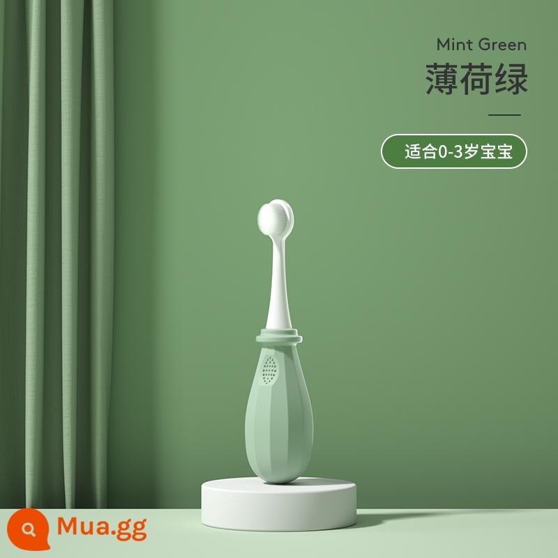 Baby kangaroo Bàn chải đánh răng trẻ em Babu lông mềm 1-2-3-5 đến 6 từ một tuổi rưỡi trở lên bé mọc răng bé - Xanh bạc hà (0-3 tuổi)