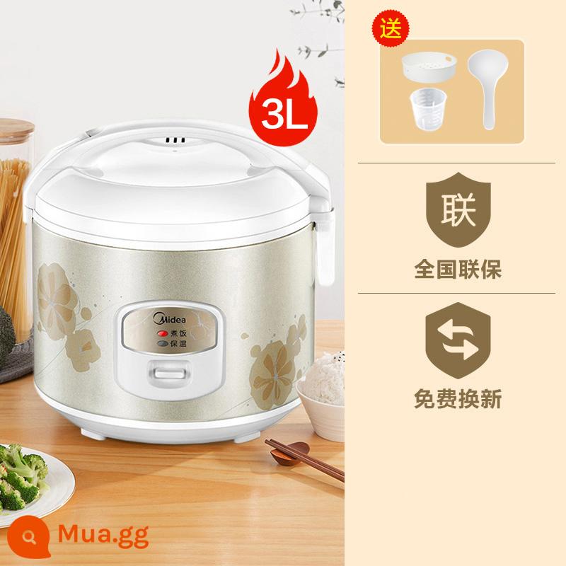 Nồi Cơm Điện Midea Gia Đình 2 Người Đa Năng 3L Mini Cơ Nhỏ Kiểu Cổ Nấu Nồi Cơm Điện Hàng Chính Hãng - Mẫu vàng sâm panh-3L