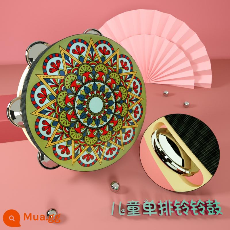 Đôn Hoàng tay tambourine Tân Cương Uyghur tambourine múa bay đạo cụ kiểm tra chứng nhận trường mẫu giáo nhỏ tambourine - Chim công xanh 8 inch hàng đơn