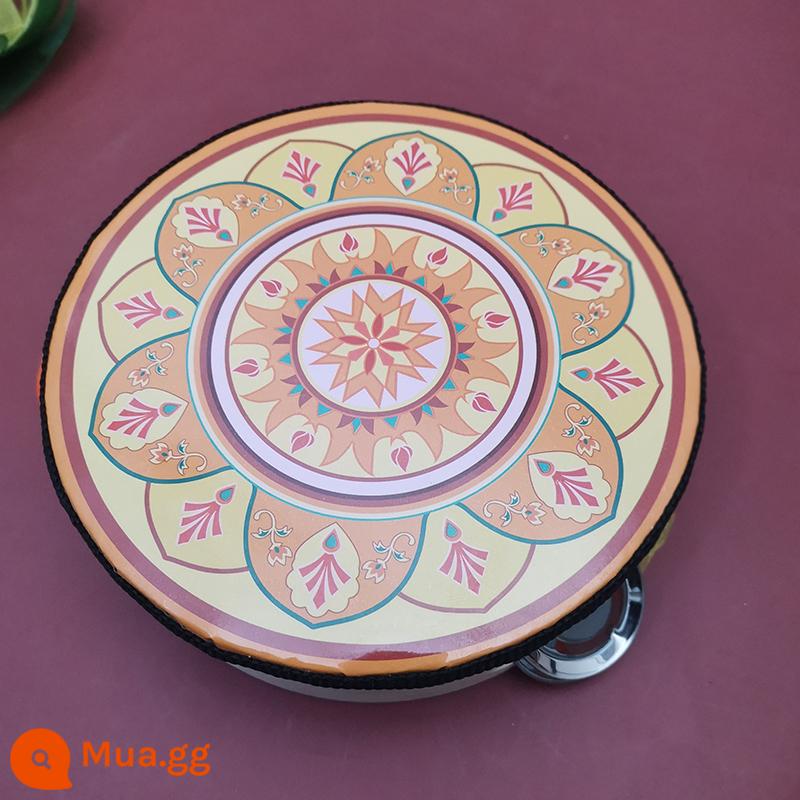 Đôn Hoàng tay tambourine Tân Cương Uyghur tambourine múa bay đạo cụ kiểm tra chứng nhận trường mẫu giáo nhỏ tambourine - Cánh hoa màu cam 6 inch, hàng đơn đường kính 15 cm