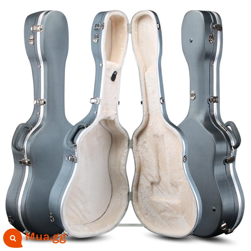 Hộp guitar bằng gỗ 40 -inch 41 -inch Hộp gỗ bị tra tấn 38 -inchch 39 -inchch Box Anti -shock Anti -fall 42 -inch - Hộp nhựa ABS 40/41 inch kiểu lưng đôi màu xanh xám