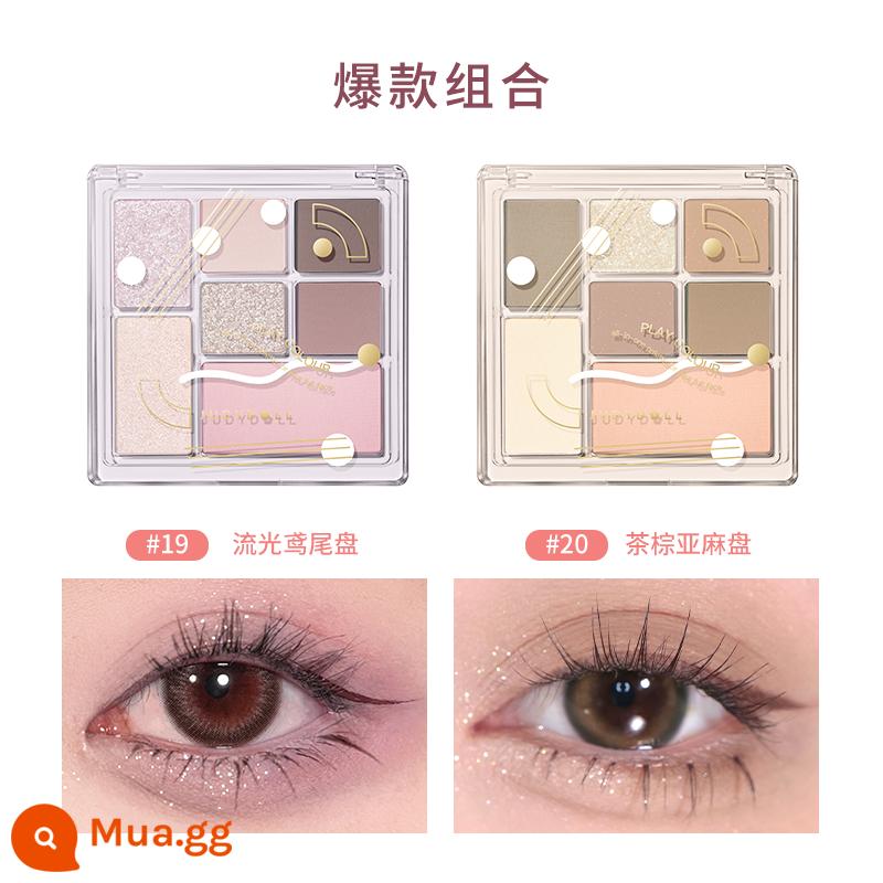 [Dành riêng cho phòng phát sóng trực tiếp] Bảng phấn mắt Judydoll Orange Tangram Playful Eyeshadow Palette 2-Pack Grey Pink Earth Color - #19+#20