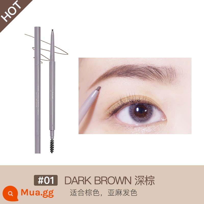 [Giảm giá 15% cho 2 cây] Judydoll Orange Brow Pencil Không thấm nước Hai đầu Đầu mịn xoay màu tự nhiên - 01 màu nâu đậm (nạp 1.5mm)