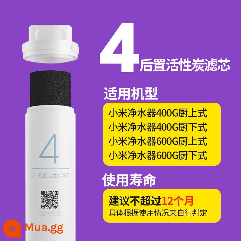 Máy lọc nước Millet lõi lọc bông PP trước sau than hoạt tính RO thẩm thấu ngược 400G1 Số 2 Số 3 Số 4 Số 600G - Lõi lọc than hoạt tính phía sau (lõi lọc số 4) chính hãng Xiaomi