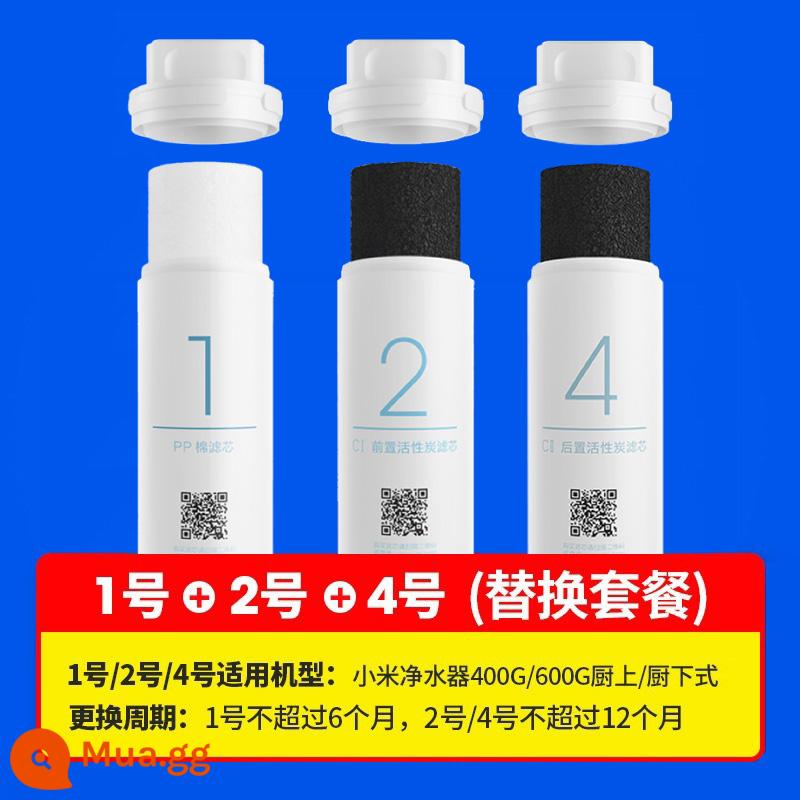 Máy lọc nước Millet lõi lọc bông PP trước sau than hoạt tính RO thẩm thấu ngược 400G1 Số 2 Số 3 Số 4 Số 600G - Bộ thay thế (Số 1 + Số 2 + Số 4) Xiaomi chính hãng