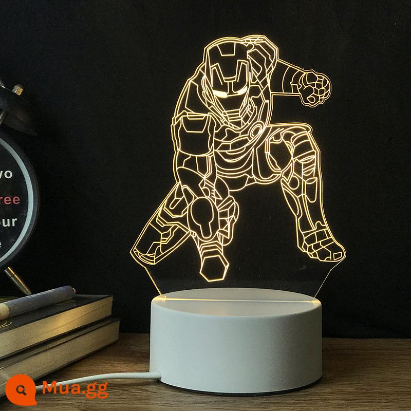 Thời Đại Ultron Marvel Iron Man 3D Đèn Ngủ Phòng Ngủ Đèn Ngủ USB Để Bàn Ngủ Lưới Đỏ Ý Tưởng Quà Tặng - Máy bay chiến đấu có thể sạc lại