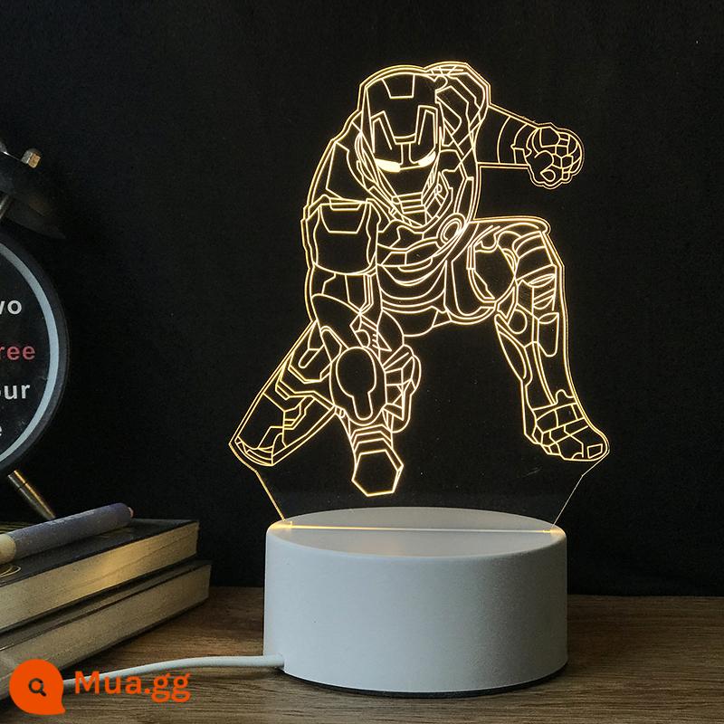 Thời Đại Ultron Marvel Iron Man 3D Đèn Ngủ Phòng Ngủ Đèn Ngủ USB Để Bàn Ngủ Lưới Đỏ Ý Tưởng Quà Tặng - Máy bay chiến đấu đèn ba màu thay đổi