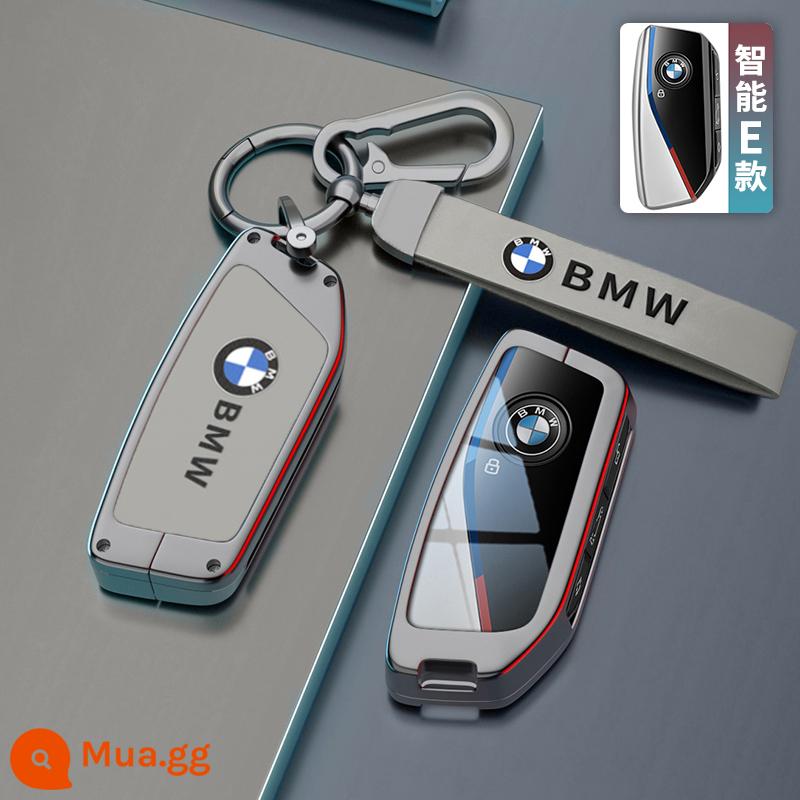 Bộ chìa khóa xe BMW 5 seri 3 seri 7 x1x2x3x4x5x6 lưỡi 530 khóa vỏ kim loại i3 cao cấp cho nam và nữ - Smart E Style Xám [Hợp kim kẽm] + Khóa thắt lưng