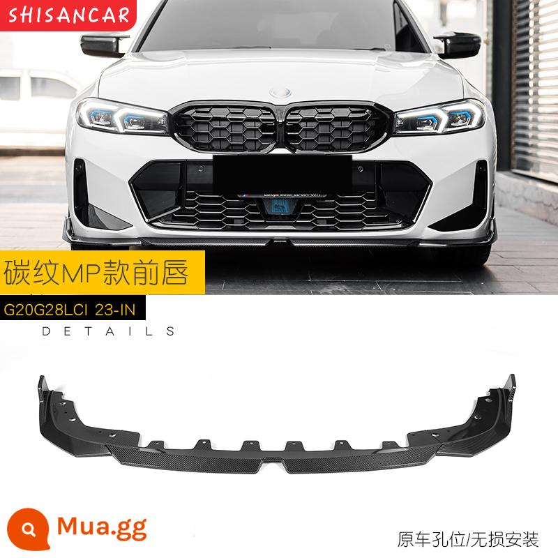 Thích hợp cho XE BMW 3 Series mới sửa đổi môi trước MP Model xẻng trước bốn ra đuôi họng môi sau 320 325li Bộ Yaoye - Viền trước MP kiểu 23 inch/hoa văn carbon