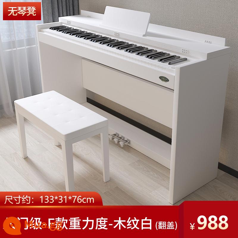 Đàn piano điện tử Lehfeld Bài kiểm tra chứng nhận chuyên nghiệp búa nặng 88 phím dành cho người mới bắt đầu, trẻ em và người lớn Đàn piano điện tử thông minh sử dụng tại nhà - Model cấp F-màu trắng đậm