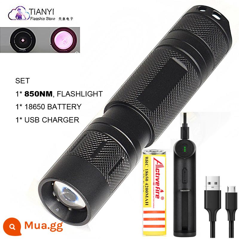 Đèn Pin Ánh Sáng Mạnh Xanh/Đỏ/Hồng Ngoại Nhìn Đêm Lấp Đầy Ánh Sáng 10W 850/940NM IR Đèn Pin Hồng Ngoại - 850NM/bộ hồng ngoại/như trong hình