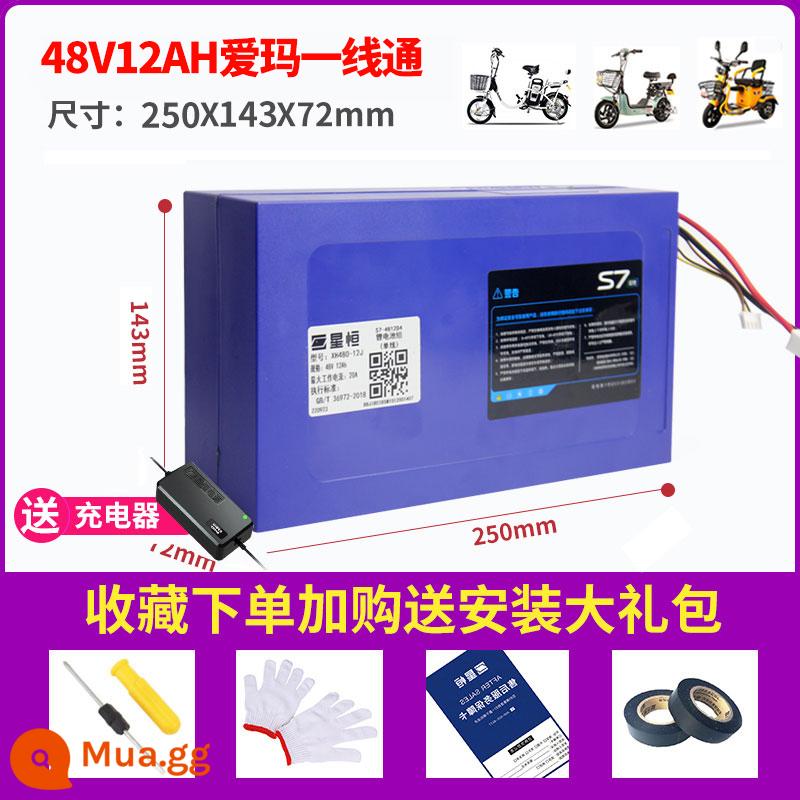 Pin Lithium Xinngheng 48v12ah15AhJ Nguồn Xanh Ngày Mới Emaya Digiant Xe Điện Pin Lithium 48V - 48V12Ah Emma Giao tiếp một đường với bộ sạc