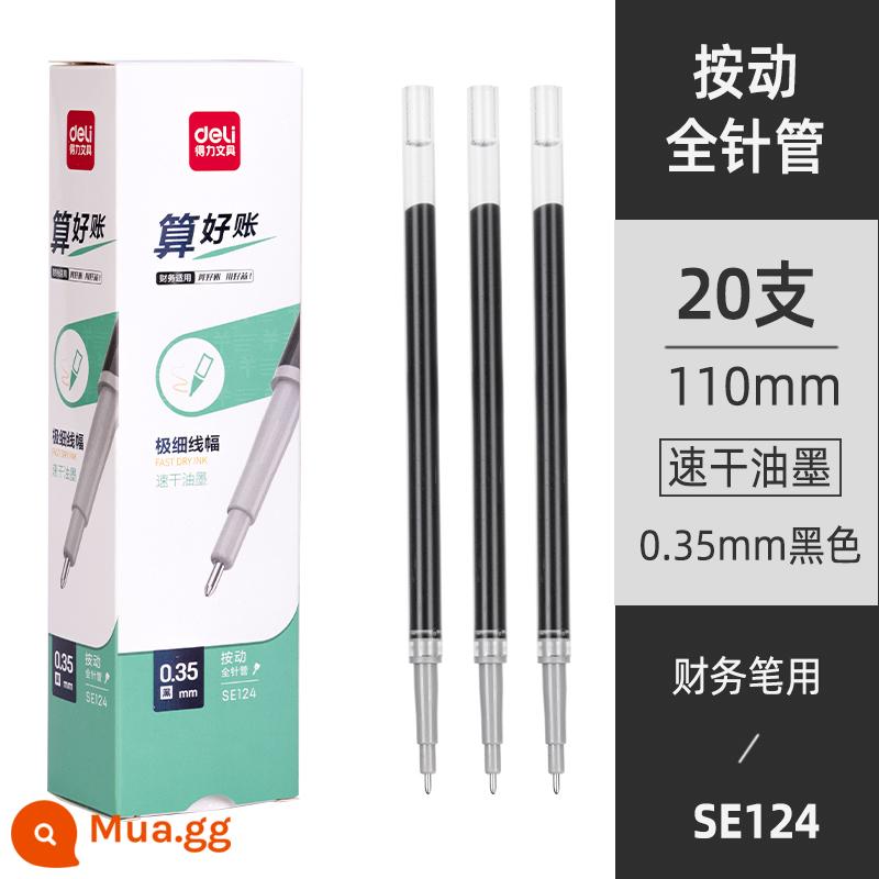 Nạp mực mạnh mẽ làm khô nhanh đầu bút mực trung tính 0,5 dành cho sinh viên Nắp kéo 0,38 bút bấm dạng viên đạn cho văn phòng kinh doanh Bút mực nước nạp lại màu đen ống kim đầy đủ Kiểm tra nạp lại chữ ký 0,35mm - [20 Đen 0,35 Click Nạp bút để tài chính] Kim đầy đủ SE124