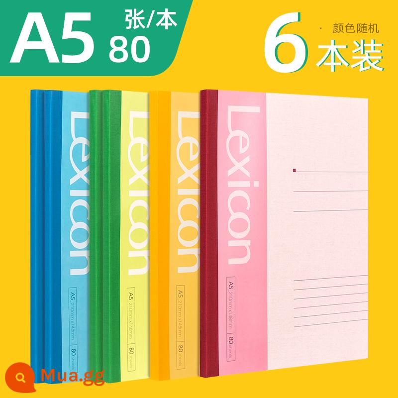 Máy tính xách tay A5 mạnh mẽ Máy tính xách tay A4 khổ lớn Máy tính xách tay dày B5 Văn phòng kinh doanh đơn giản Bán buôn Sinh viên đại học Bài tập về nhà Máy tính xách tay Văn phòng phẩm Nhật ký Công việc Đồ dùng văn phòng - A5-80 tờ mỗi cuốn-6 cuốn-7654