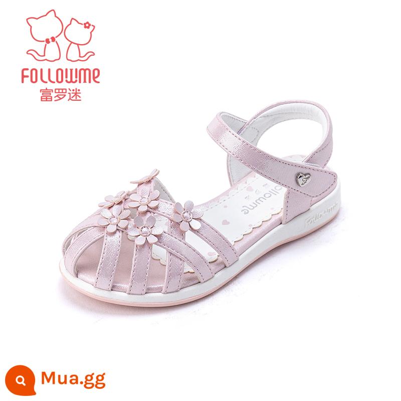 Fuluo Fan Bé Gái Giày Sandal 2023 Mùa Hè Mới Đế Mềm Chống Trơn Trượt Cho Bé Bãi Biển Bao Đầu Giày Công Chúa Giày Trẻ Em - Hồng thịt 7721