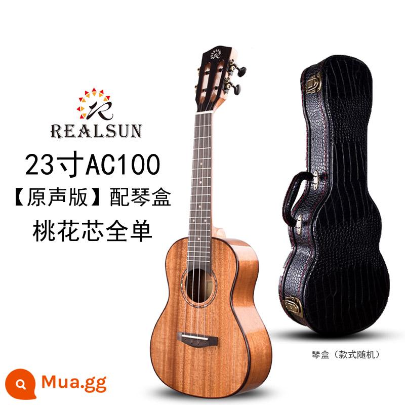 Đàn ukulele phủ veneer Realsun Ruisheng AC100 gỗ gụ keo 23 inch 26 inch AC200AT200 - Veneer rắn bằng gỗ gụ AC100 23 inch [phiên bản gốc] [có vỏ đàn piano]