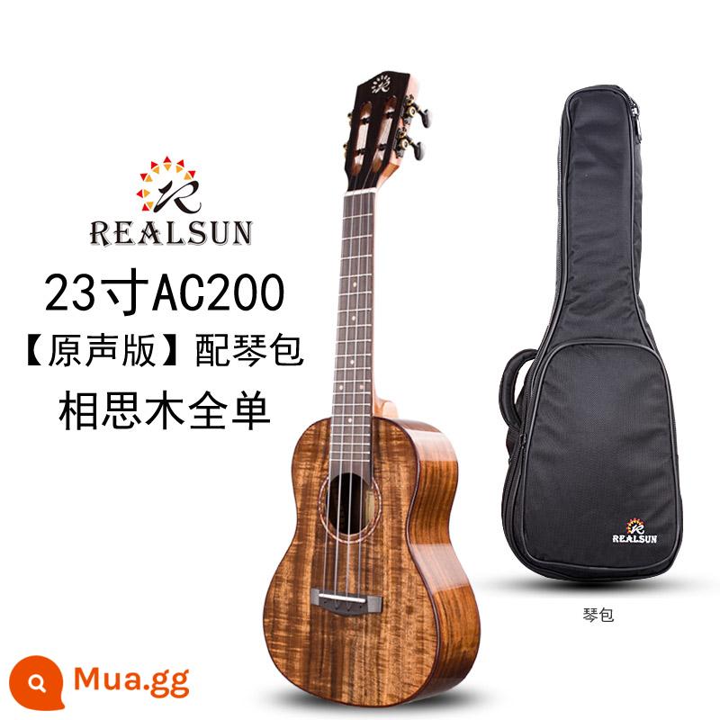 Đàn ukulele phủ veneer Realsun Ruisheng AC100 gỗ gụ keo 23 inch 26 inch AC200AT200 - Veneer toàn bộ bằng gỗ keo AC200 23 inch [phiên bản gốc] [có túi biểu diễn]