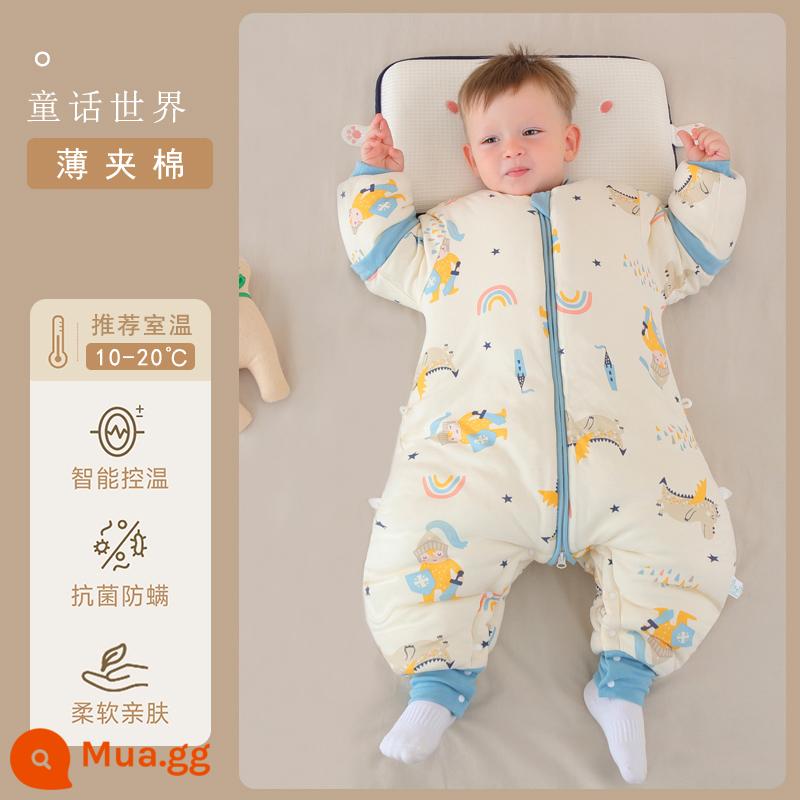 Qinxinyafang túi ngủ cho bé mùa thu đông cotton nguyên chất chăn bông chống đá cho bé tách chân túi ngủ nhiệt độ không đổi phổ biến cho tất cả các mùa - Bông giữ nhiệt dày vừa phải với khả năng cảm biến nhiệt độ trực quan [khuyến nghị 10-20 độ không có đệm chân] Thế giới truyện cổ tích