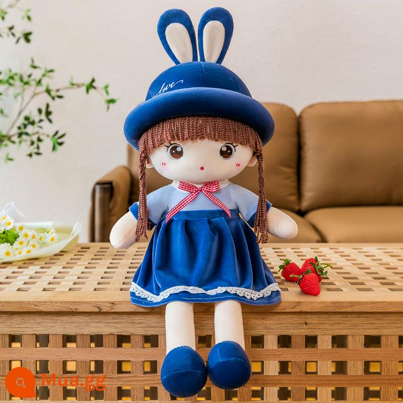 Dễ thương Rag Doll Plush Toy Mayfair Doll Doll Quà tặng sinh nhật của trẻ em Cô gái Gối ngủ Doll - Nơ phong cách mới màu xanh