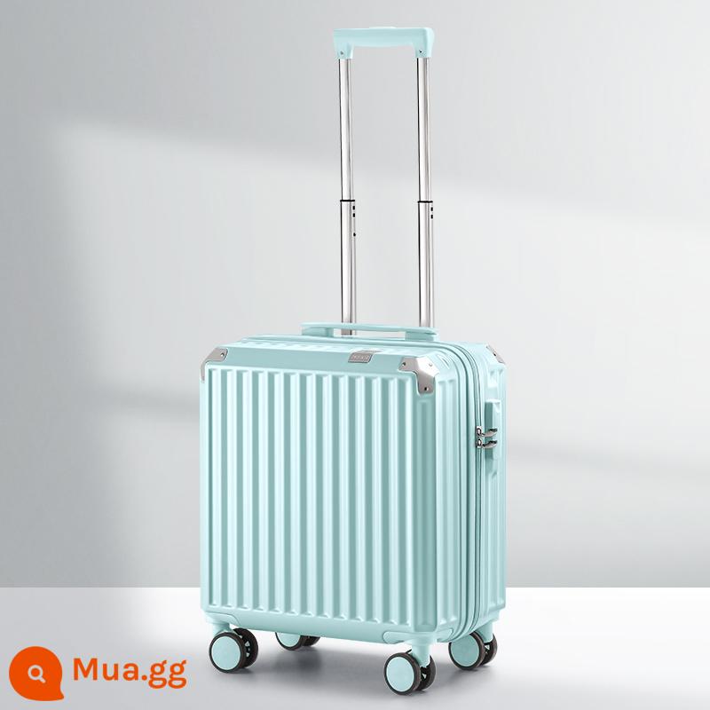 Vali nhỏ nữ 18 inch hộp mật khẩu lên máy bay nhẹ và chất lượng cao xe đẩy du lịch mini hộp da 20 nam - Màu xanh bạc hà/Phong cách dây kéo hợp thời trang