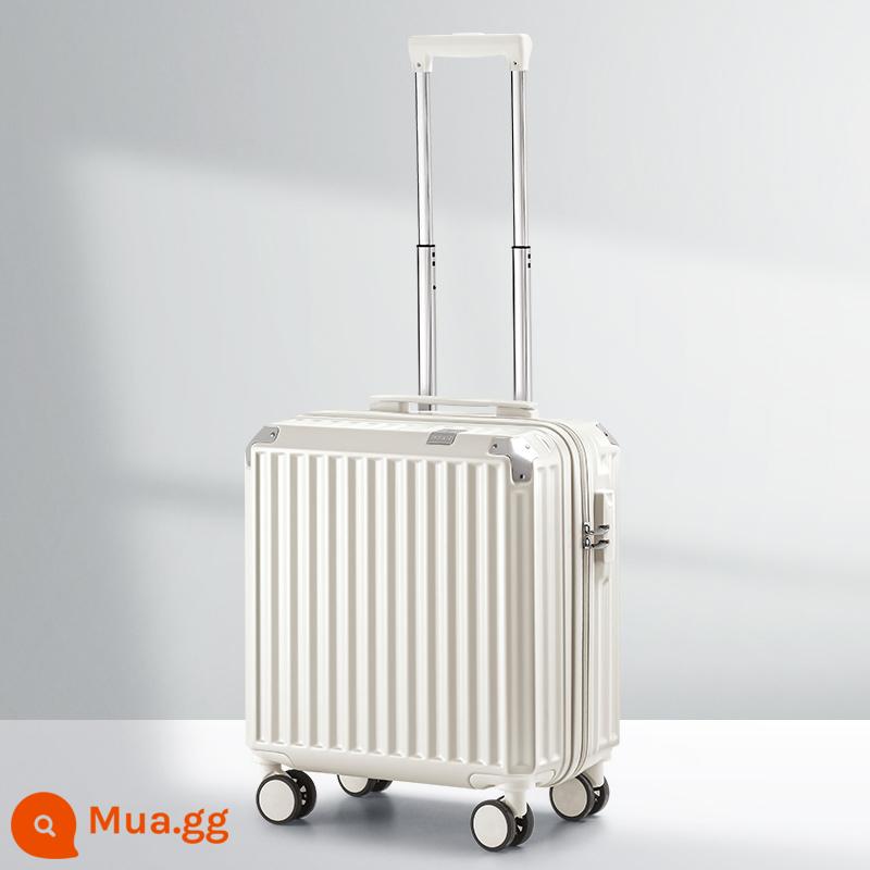 Vali nhỏ nữ 18 inch hộp mật khẩu lên máy bay nhẹ và chất lượng cao xe đẩy du lịch mini hộp da 20 nam - Vỏ màu trắng/kiểu dây kéo hợp thời trang