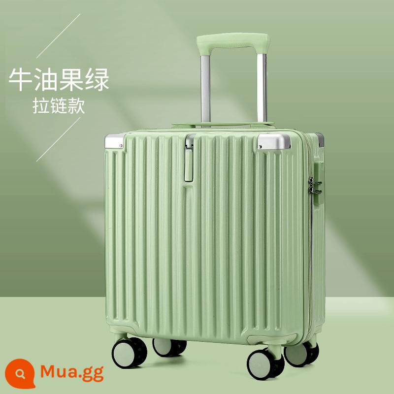 Vali nữ Nhật Bản da xe đẩy nhỏ nhẹ 18 inch giá trị cao 2021 tân sinh viên 20 - Màu xanh matcha/kiểu dây kéo