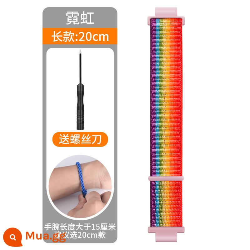 Thích hợp cho Đồng hồ điện thoại Little Genius Z8/Z6z7a Dây đeo nylon mở rộng Q1A/D23/Z5 Dây đeo cổ tay bện cho trẻ em - Phiên bản dài màu neon [dây đeo dài 20CM]