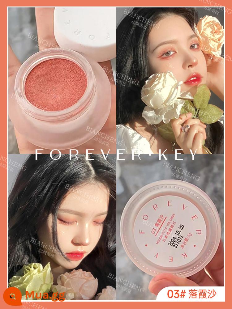 Phấn má hồng ForeverKey dạng bùn kem mây mềm hơi say nữ trang điểm tông nude tự nhiên bắt sáng sáng sửa khả năng đỏ mặt trời 10 màu 02 - 03#Luoxisha