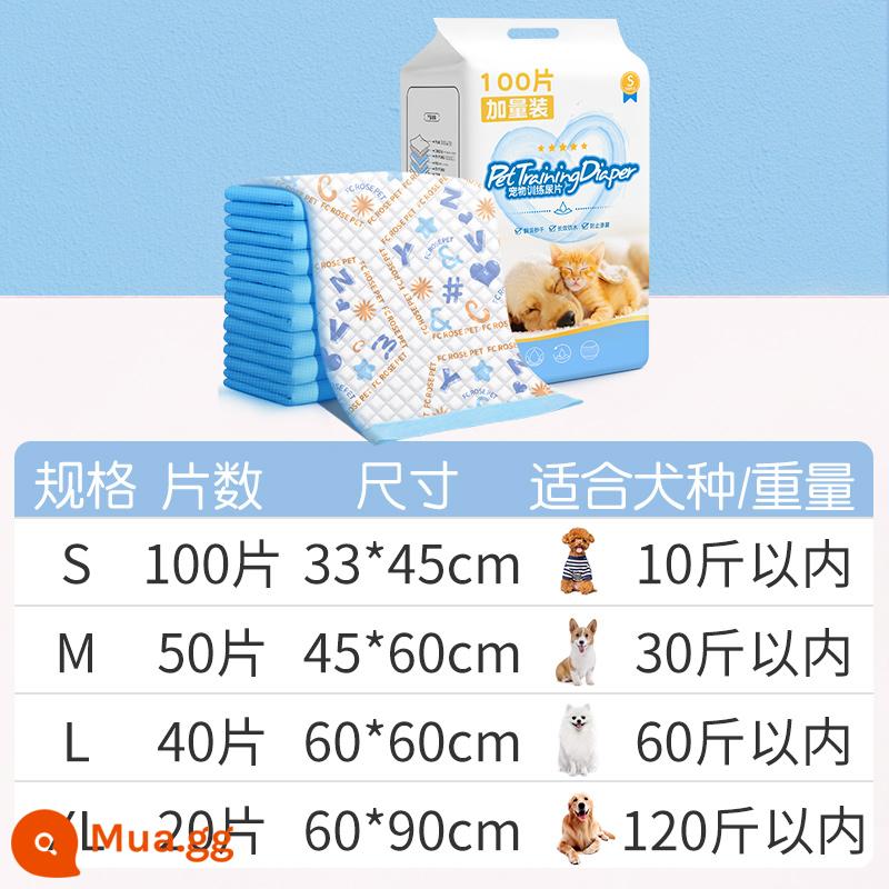 Thú cưng thấm mát miếng lót dày khử mùi cho chó con miếng lót tã 100 miếng dùng một lần tã mèo cảm ứng - Phong cách in ấn được nâng cấp