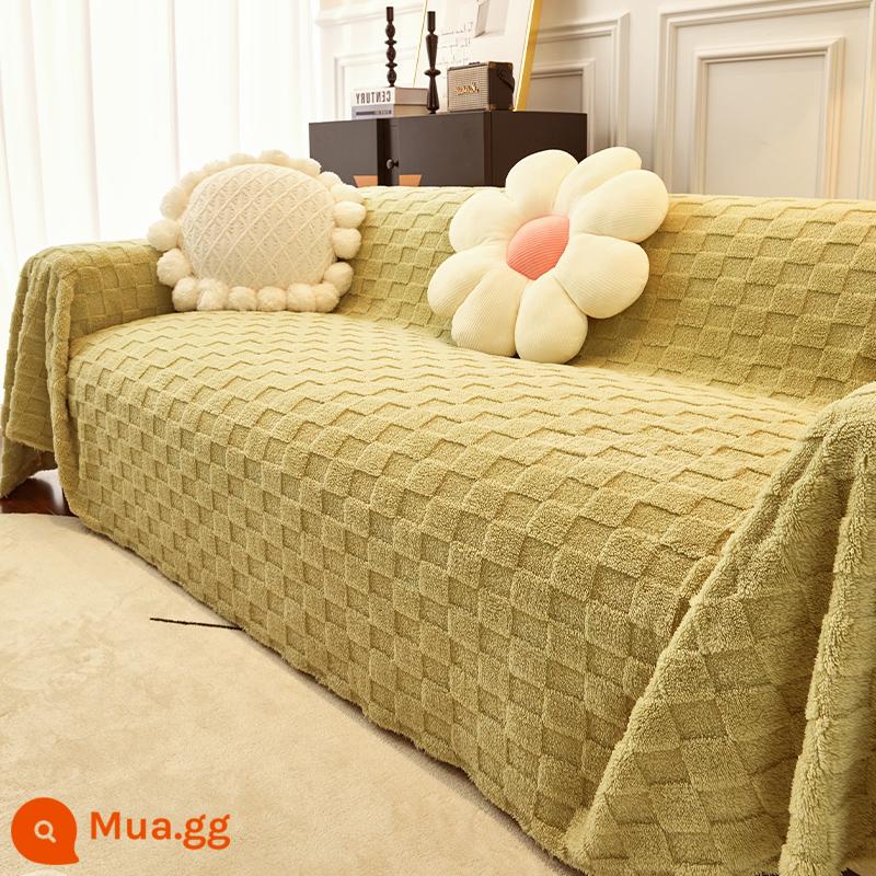 Vải ghế sofa FLUFFY SOFA SET Anti -cat lấy SS Sofa Khăn bìa tất cả -Chăn sofa phổ biến bao gồm tất cả các vỏ bọc - Lưới-Matcha Xanh