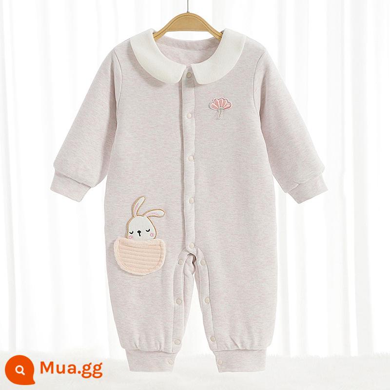 Bé Thu Đông Ấm Áo Liền Quần Cotton Mỏng Không Xương Ve Áo Liền Quần Cho Bé Tay Dài Folio Cotton Áo Liền Quần - Màu tím