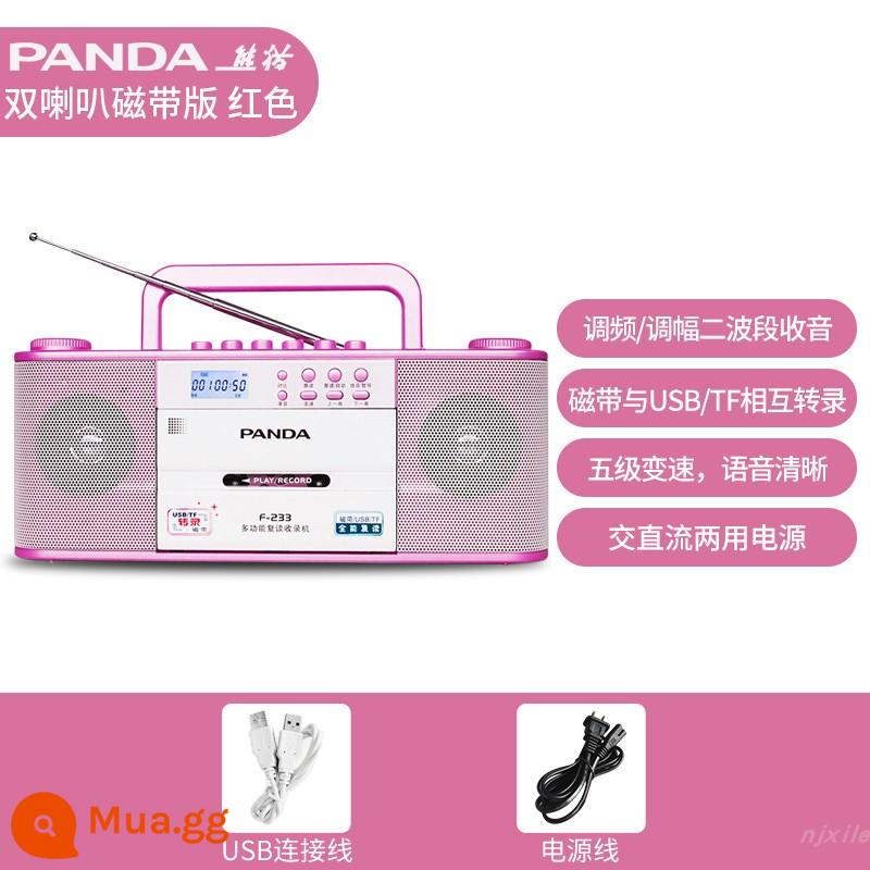 Panda 6503 Băng Máy Nghe Nhạc Walkman Walkman Cổ Hoài Cổ Bộ Sưu Tập Máy Băng Cassette Máy Nghe Nhạc Đĩa Đơn - Loa đôi màu đỏ F-233