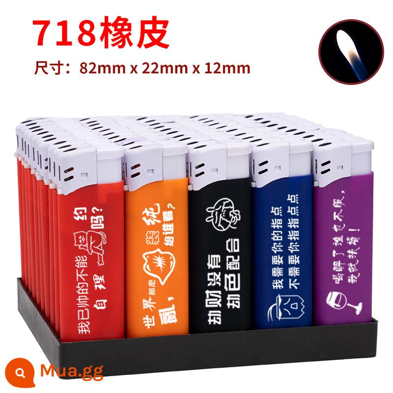 Bật lửa quảng cáo tùy chỉnh in ròng rọc mờ chống gió kim loại cao cấp bật lửa khách sạn logo khách sạn - Máy cao su 666 đầy màu sắc