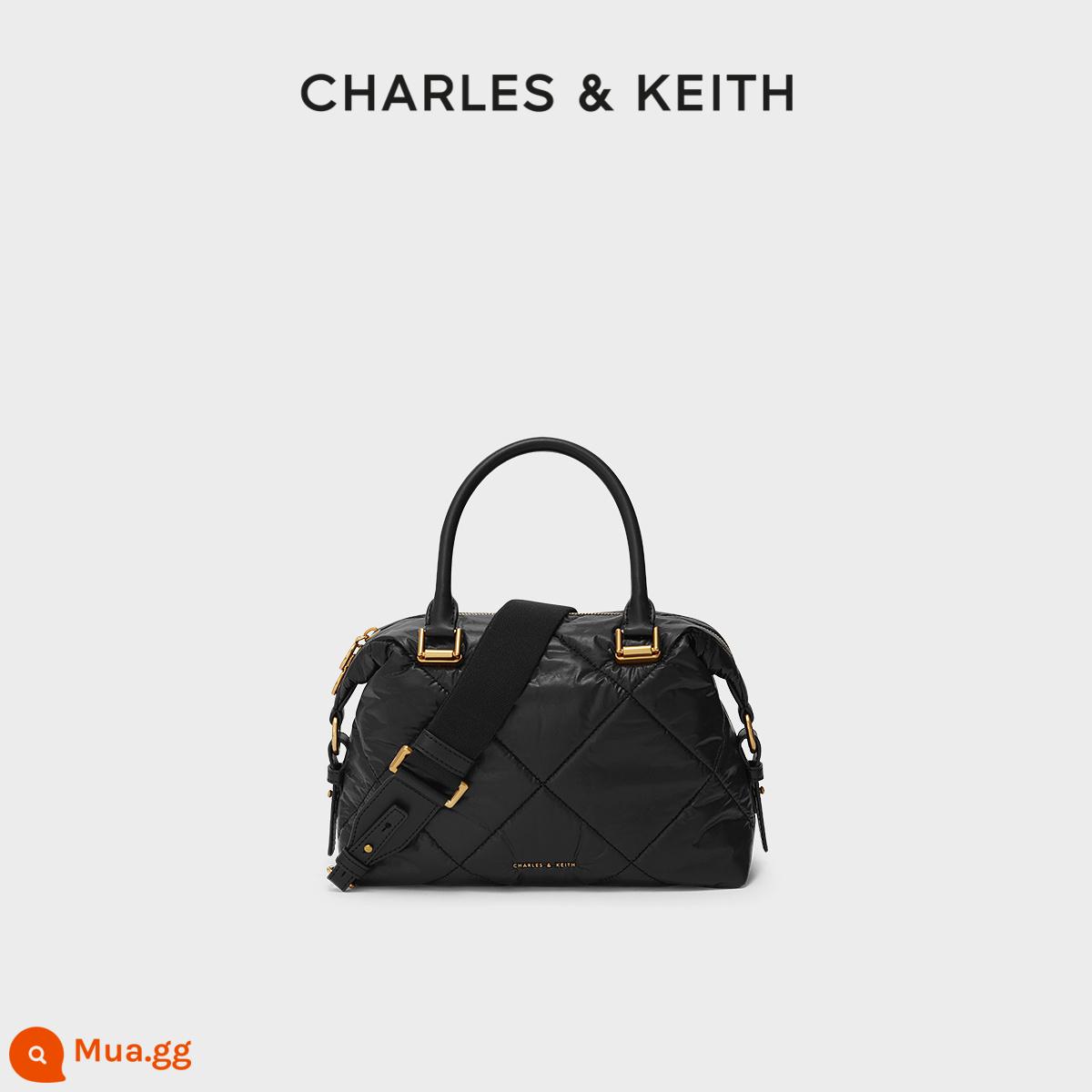 [2 cái giảm 10%] Túi nữ CHARLES&KEITH CK2-30781554 Túi xách Boston xách tay một vai Lingge - đen đen