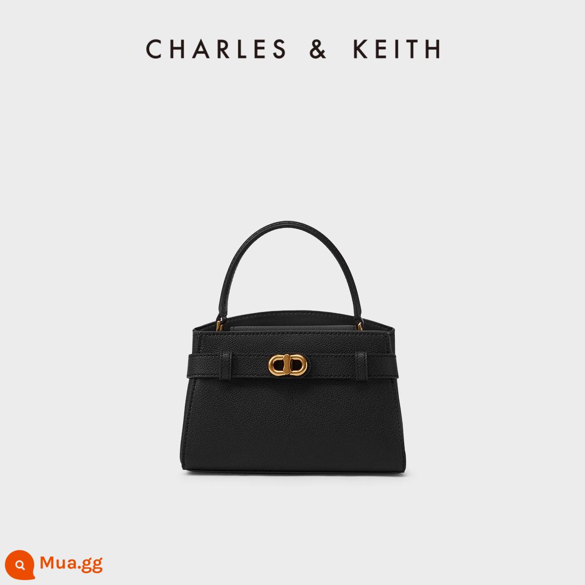 Túi xách nữ mùa xuân CHARLES&KEITH CK2-50270880 thắt lưng khóa kim loại túi đeo vai xách tay đi làm đơn giản - đen đen