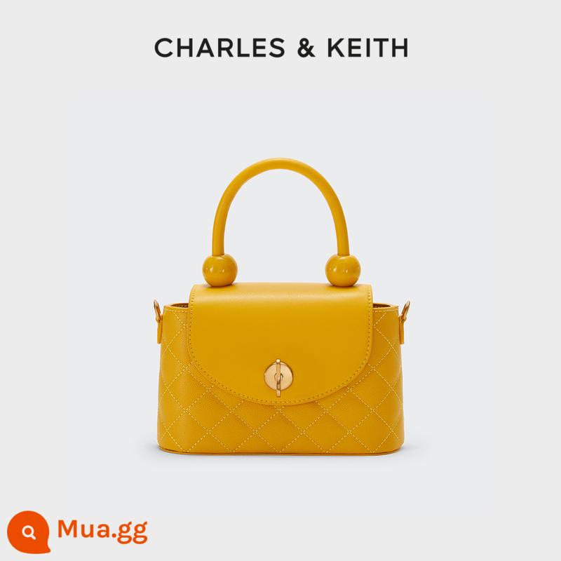 Túi xách nữ CHARLES&KEITH CK2-50701121 xu hướng thời trang nữ dây xích hình thoi túi Messenger xách tay - màu vàngvàng