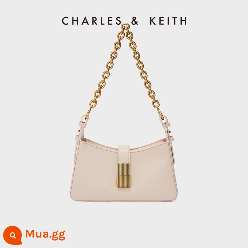 Túi xách nữ thu đông CHARLES&KEITH CK2-20781463 Túi đeo chéo nữ một vai baguette dây xích - Màu hồng nhạt