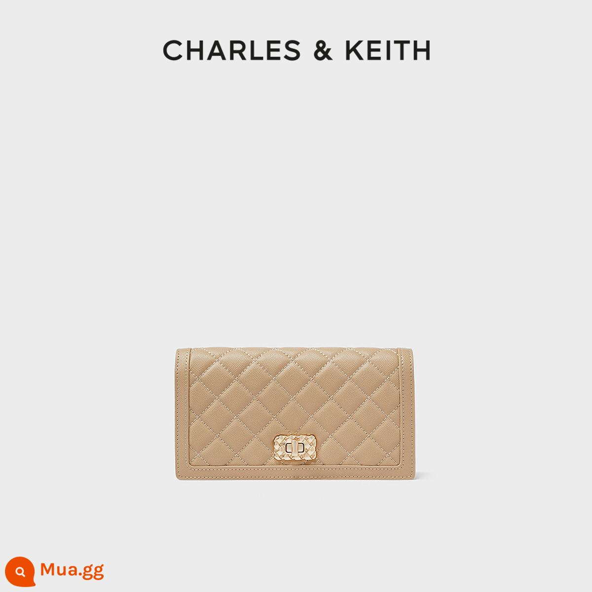 Túi xách nữ mùa xuân CHARLES&KEITH CK6-70840448 chuỗi hình thoi thời trang nữ Ví túi Messenger - Màu cát cát